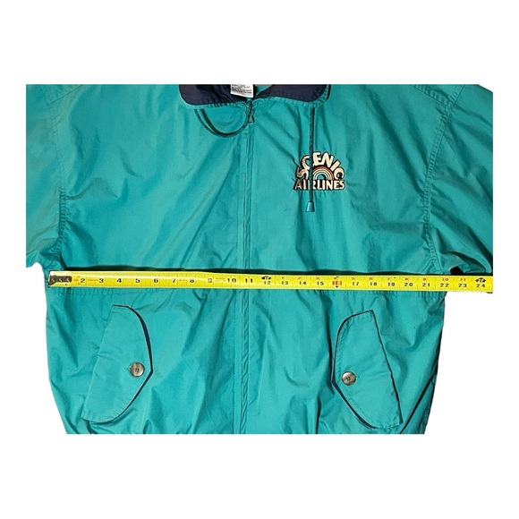 Vintage Scenic Airlines Jacket Unisex M Rainbow Teal Rare 80s 90s - Picture 9 of 9
